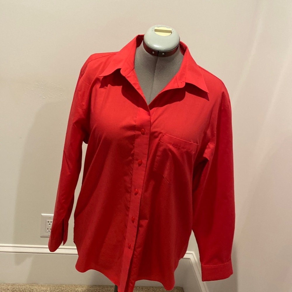 Foxcroft wrinkle free deep pink top